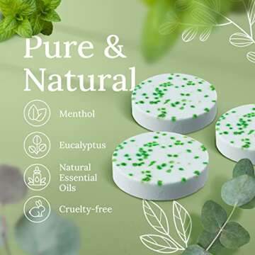 Shower Steamers Aromatherapy 6 Packs Shower Tablets with Essential Oil, Eucalyptus for Shower Bath Bombs, Birthday Gifts for Women Men, Teen Girl Relaxation Gifts for Home SPA Self Care Stress Relief