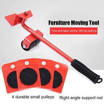 Heavy Furniture Lifter Transport Tools with 4 Pack Moving Sliders for Easy and Moving Labor-Saving Moving Tool