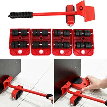 Heavy Furniture Lifter Transport Tools with 4 Pack Moving Sliders for Easy and Moving Labor-Saving Moving Tool