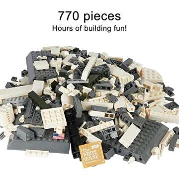 Liberty Imports White House Building Blocks Set, 770 Pieces Washington D.C. White House Famous Landmark Series - Architecture Bricks Toy Model for Kids and Adults