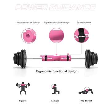 POWER GUIDANCE Barbell Squat Pad - Neck & Shoulder Protective Pad - Great for Squats, Lunges, Hip Thrusts, Weight Lifting & More - Fit Standard and Olympic Bars Perfectly