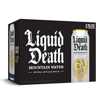 Liquid Death Still Mountain Water 8-Pack - 19.2oz Cans with Natural Minerals