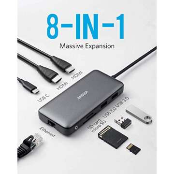 Anker 553 USB-C Hub 8-in-1 Adapter with Dual 4K HDMI