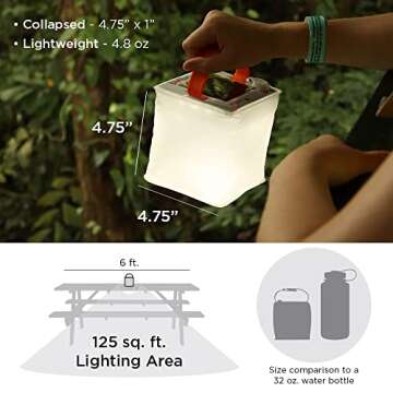 LuminAID Solar Camping Lantern - Inflatable LED Lamp Perfect for Camping, Hiking, Travel and More - Emergency Light for Power Outages, Hurricane, Survival Kits - As Seen on Shark Tank