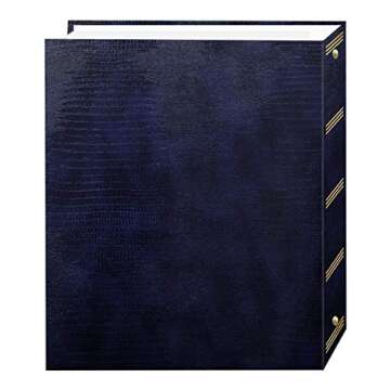 Pioneer Photo Albums Magnetic Self-Stick 3-Ring Photo Album 100 Pages (50 Sheets), Navy Blue