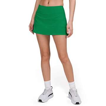 MCEDAR athletic tennis golf skorts skirts for women with pocket workout running sports pleated skirts casual Green Lagoon/8