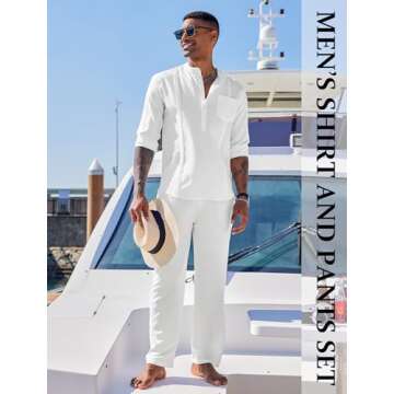 Men's White Linen Set - Perfect for Beach & Yoga