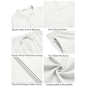 Men's White Linen Set - Perfect for Beach & Yoga