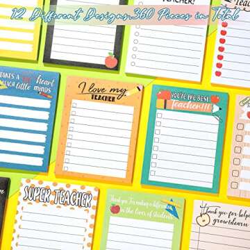 Teacher 12 Pcs Notepad Sets Lined Notepads Teacher to Do List Memo Notepads- Gift for teacher