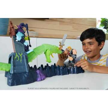 Masters of the Universe He-Man and The Chaos Snake Attack Playset, Skeletor Fortress with 2 Action Figures (He-Man & Skeletor), Gift for Adult Collectors & Motu Fans Ages 4 Years & Older