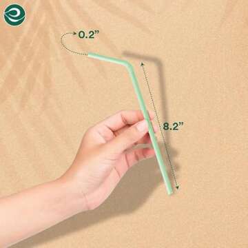 ECO SOUL 100% Compostable Straws [100 Count][8.25"] Eco-Friendly Biodegradable Sustainable Disposable Straws, Cocktail Cold Drink Smoothie Bendable Straws