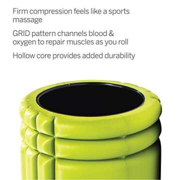 TRIGGERPOINT PERFORMANCE THERAPY GRID Foam Roller for Exercise, Deep Tissue Massage and Muscle Recovery, Original (13-Inch), Lime