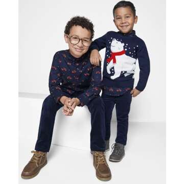 Boys' Christmas Truck Print Long Sleeve Shirt