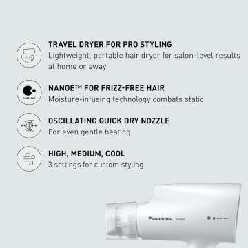 Panasonic Nanoe Salon Hair Dryer - Oscillating, Foldable