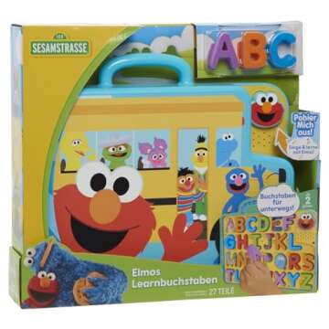 SESAME STREET Elmo’s Learning Letters Bus Activity Board, Preschool Learning and Education, Kids Toys for Ages 2 Up by Just Play