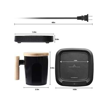 Coffee Mug Warmer Set for Desk, Temperature Controll Heating Cup for Hot Chocolate, Cocoa and Tea, Office & Home use