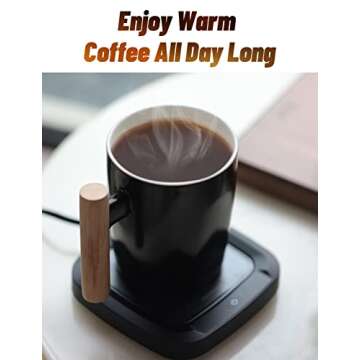 Coffee Mug Warmer Set for Desk, Temperature Controll Heating Cup for Hot Chocolate, Cocoa and Tea, Office & Home use