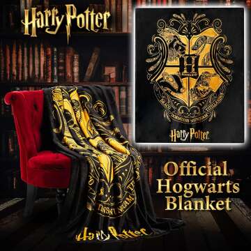 Hogwarts Fleece Throw Blanket - Perfect for Harry Potter Fans