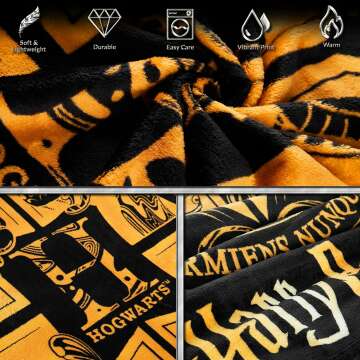 Hogwarts Fleece Throw Blanket - Perfect for Harry Potter Fans