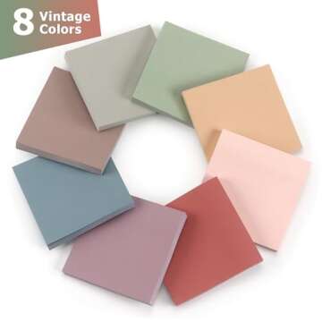 Colorful 3x3 Sticky Notes Pads – Set of 8 Morandi Shades