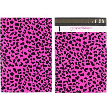 Inspired Mailers - Poly Mailers 10x13-100 Pack - Hot Pink Cheetah - Shipping Bags for Clothing - Large Mailing Envelopes - Shipping Envelopes - Mailing Bags - Package Bags