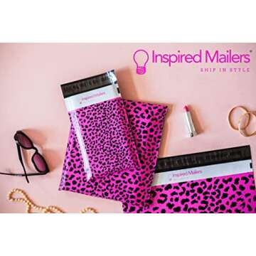 Inspired Mailers - Poly Mailers 10x13-100 Pack - Hot Pink Cheetah - Shipping Bags for Clothing - Large Mailing Envelopes - Shipping Envelopes - Mailing Bags - Package Bags