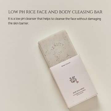 Beauty of Joseon Low pH Rice Face and Body Cleansing Bar Soap Gentle Moisturizing Skin Clenaser For Sensiive Skin Korean Skin Care 100g