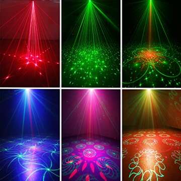 Party Lights Dj Disco Lights, Strobe Stage Light Sound Activated Laser Llights Projector with Remote Control for Parties Bar Birthday Wedding Holiday Event Live Show Xmas Decorations Lights