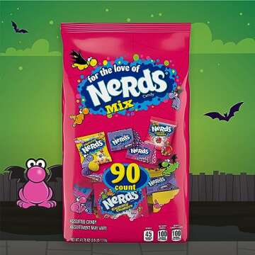 Nerds Assorted Halloween Trick or Treat Candy Mix, 90ct Bag