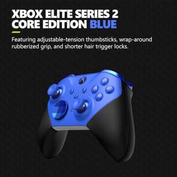 Microsoft Elite Series 2 Core Wireless Controller - Renewed Blue Version for Xbox