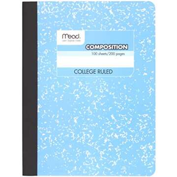 Mead Composition Book, 12 Pack of Cute Notebooks, College Ruled paper, Hard Cover 100 sheets (200 Pages) , Pastel Color