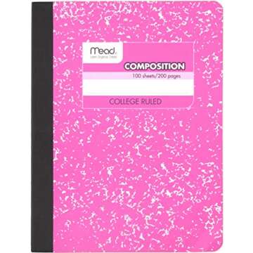 Mead Composition Book, 12 Pack of Cute Notebooks, College Ruled paper, Hard Cover 100 sheets (200 Pages) , Pastel Color