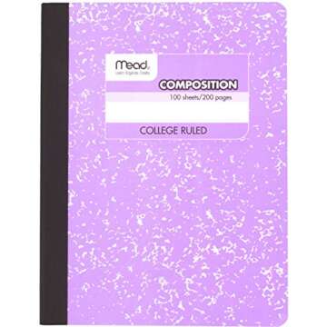 Mead Composition Book, 12 Pack of Cute Notebooks, College Ruled paper, Hard Cover 100 sheets (200 Pages) , Pastel Color