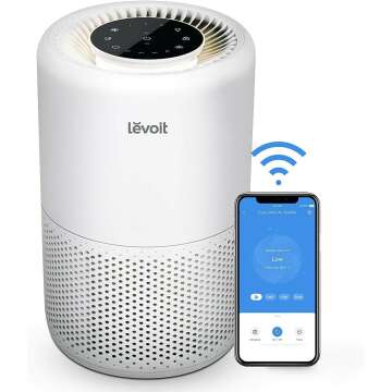 LEVOIT Air Purifiers for Home Large Room, Smart WiFi Alexa Control, H13 True HEPA Filter for Allergies, Pets, Smoke, Dust, Pollen, Ozone Free, 24dB Quiet Cleaner for Bedroom, Core 200S, White