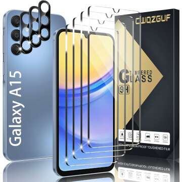 Galaxy A15 Protection: 4+3 Pack Screen & Lens Guards