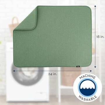 S&T INC. XL Absorbent Dish Drying Mat in Green