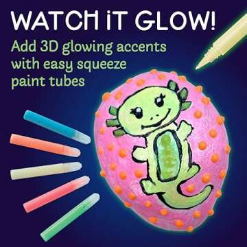 Creativity for Kids Glow in the Dark Rock Painting Kit: Crafts for Kids Ages 6-8+, Painting Rocks Arts and Crafts, Kids Gift