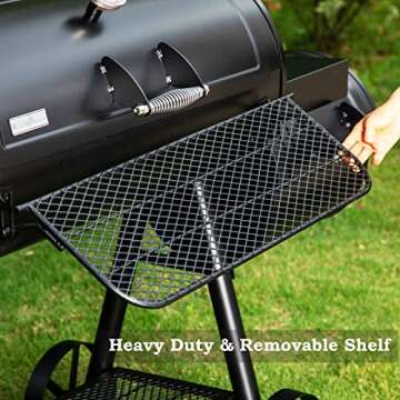 Sophia & William Heavy-Duty Charcoal Smoker Grills Extra Large Outdoor BBQ Gill with Offset Smoker, 941 SQ.IN. Cooking Area with Warming Tray,Push-out Ash Tray for Event Gathering, Black