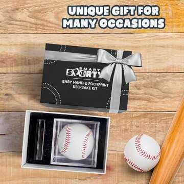 Baby Hand and Footprint Kit - Baby Baseball Handprint Kit - Baseball Baby Shower Gifts for Boys - New Dad Gifts for Men, New Baby Boy Gift Unique, First Time Dad Gifts, Newborn Keepsake