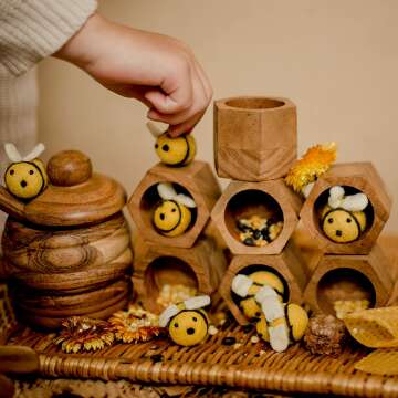 Wooden Bee Hive Sorting Toy