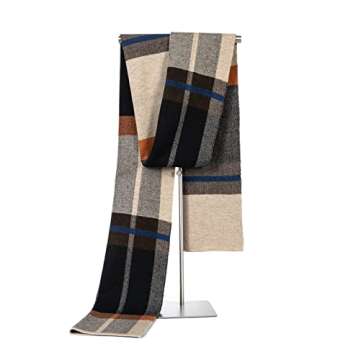 Villand Australian Merino Wool Plaid Scarf for Men - Soft, Warm & Gift-Ready