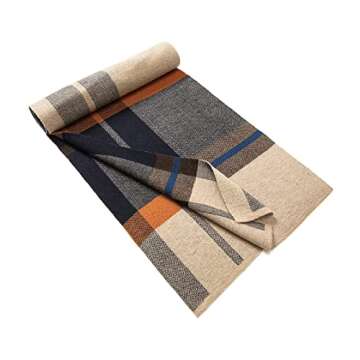 Men's Merino Wool Tartan Scarf - Stylish & Warm