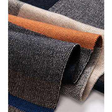 Men's Merino Wool Tartan Scarf - Stylish & Warm