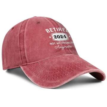 Retirement Cap for Him & Her - 'Not My Problem 2024' Red