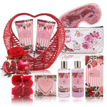 Valentine Spa Gift Basket for Women | Relaxing 14 Pc Kit