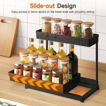 Under Sink Organizers - L-Shaped 2 Tier Storage Set