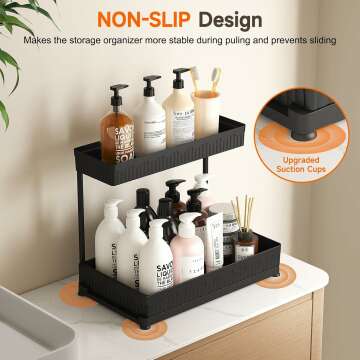 Under Sink Organizers - L-Shaped 2 Tier Storage Set