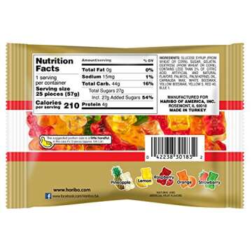 Haribo Gummi Candy, Goldbears, 2 Ounce (Pack of 4)