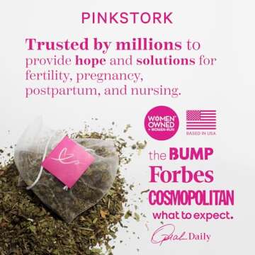 Pink Stork Labor Prep Tea - Organic Pregnancy Tea with Raspberry, Chamomile, Rosehip for Labor and Delivery