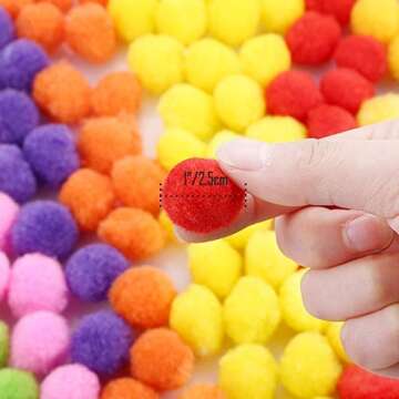 300 Pieces 1 Inch Assorted Pom Poms, Craft Pom Pom Balls, Colorful Pompoms for DIY Creative Crafts Decorations, Kids Craft Project